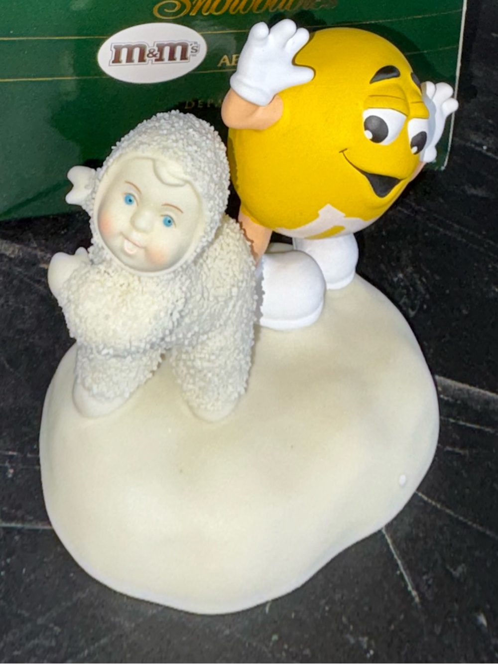 Snowbabies “I’m Nuts About Dancing” with Yellow m&m VINTAGE